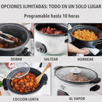 GreenLife 6QT - Olla de cocción lenta antiadherente de cerámica