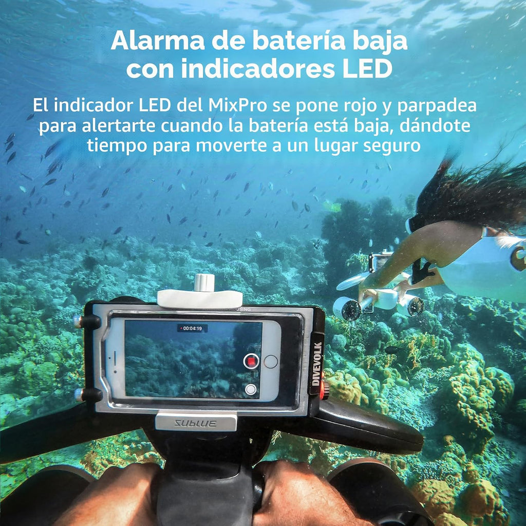 sublue Mix Pro Dual Motor Underwater Scooter - 3 Speed Modes, 60 Min Runtime, 131ft Depth con Camera Mount & Low Battery Alarm para Pool, Diving, Snorkeling - Water Scooter para Adults