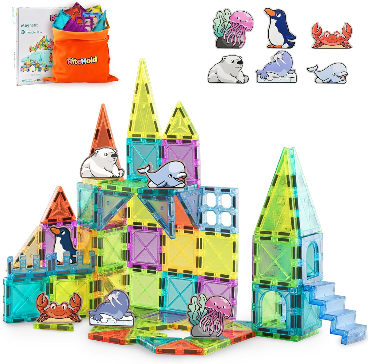 Azulejos magnéticos para niños, juego de juguetes de construcción