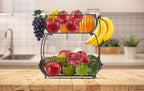 Simple Houseware Soporte oblato para cesta de frutas de 2 niveles, bronce