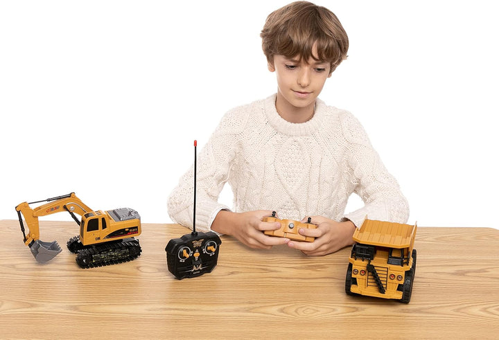 JOYIN Juego de 2 vehículos de construcción a control