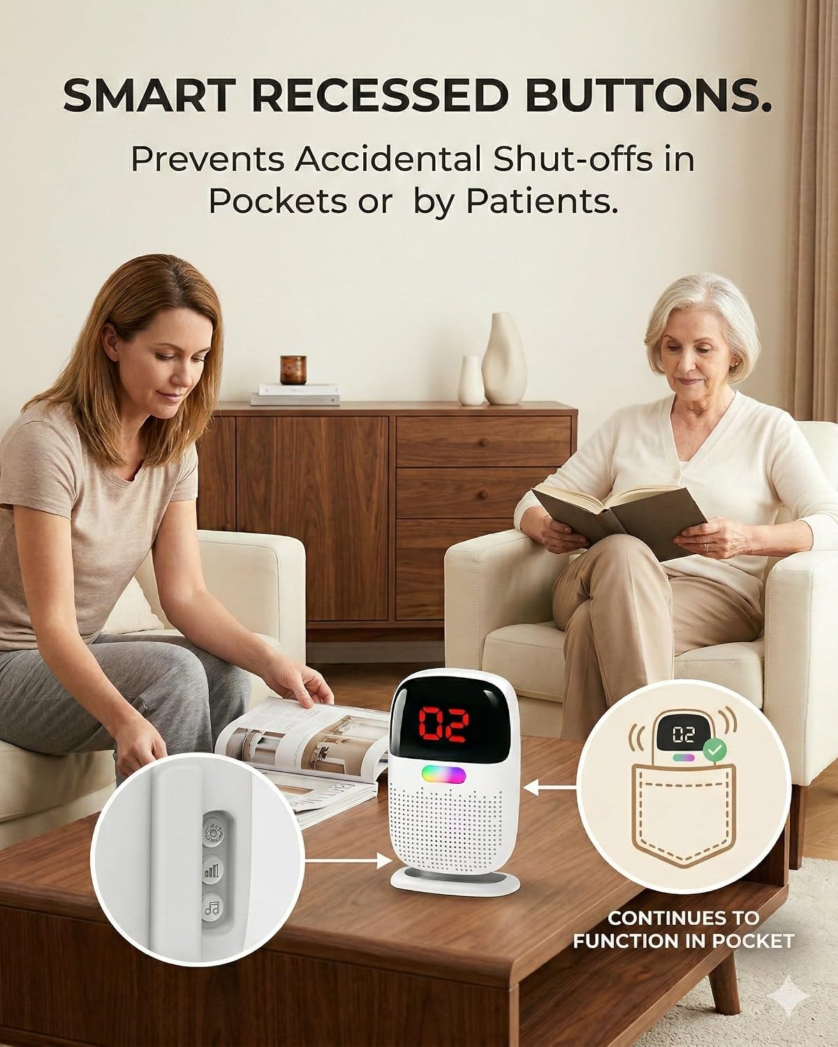 PILSAMAS Alarmas recargables para puertas y ventanas para personas mayores