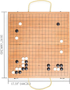 Juego de Go plegable de 19 x 19 con tablero de bambú y tazones y piezas de imitación de jade
