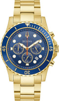 Bulova Reloj deportivo clásico para hombre de 6 manos con cronógrafo de cuarzo, calendario con fecha, manecillas y marcadores luminosos, resistente al agua hasta 100M, 44mm