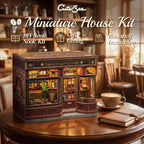 CUTEBEE Kit de Rincón de Libro, Casa en Miniatura DIY: Coffee Shop Dollhouse