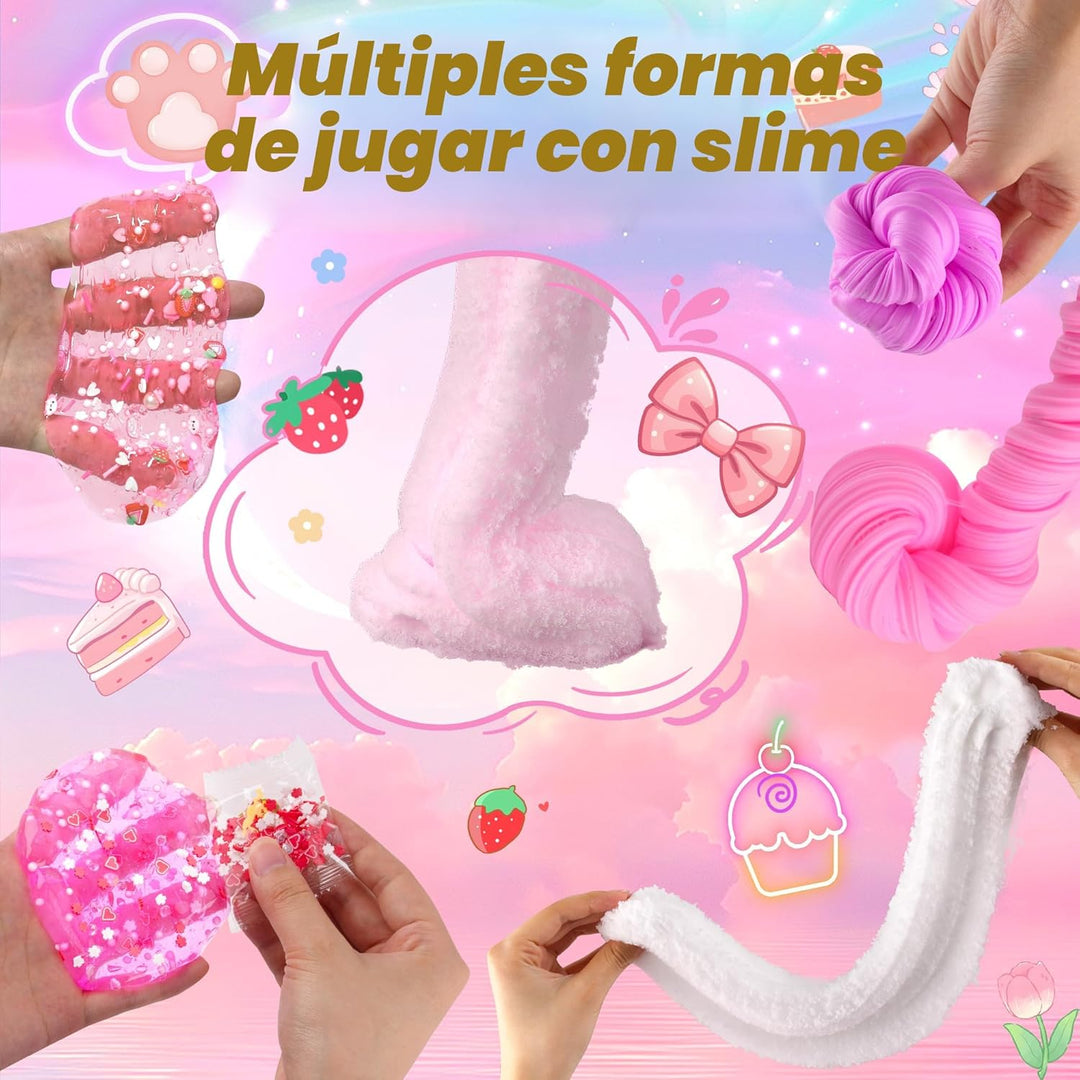 6 Pack de Slimes, Slime Rosa para Niños, Kit de Slime en Nube para...