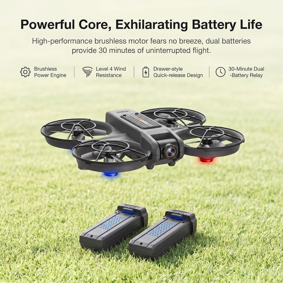 Drone con cámara UHD, dron con pantalla en el controlador para principiantes, cuadricóptero de control remoto con 2 baterías, inicio de una tecla, fácil de volar, retención de altitud, giros 3D