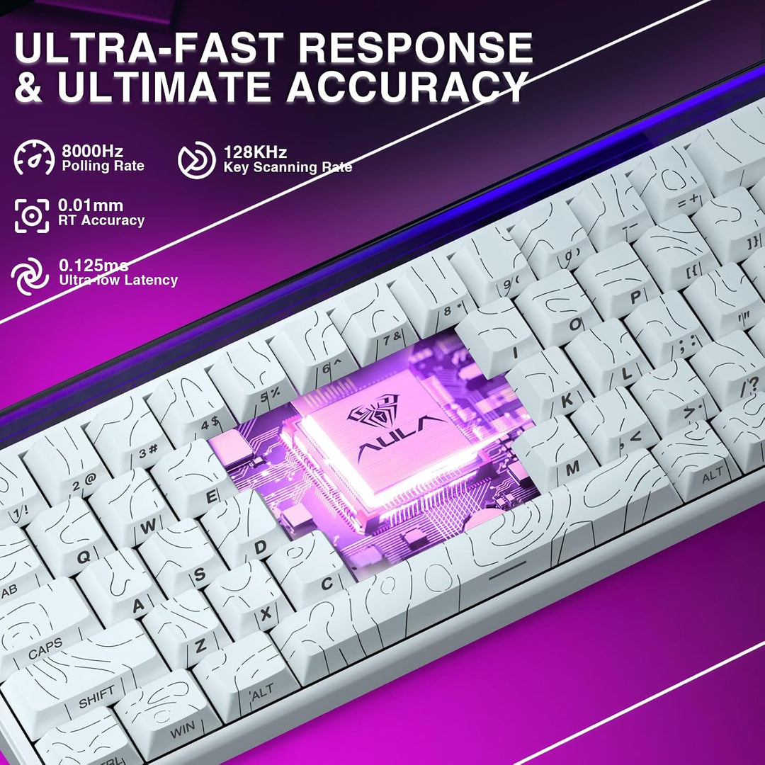 AULA Hero 68 HE 60% Teclado Gaming con cable, interruptor magnético...