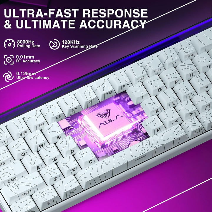 AULA Hero 68 HE 60% Teclado Gaming con cable, interruptor magnético...