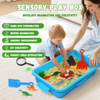 Kit de arena sensorial de dinosaurio, caja de arena sensorial con