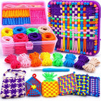 Kit de telar de tejer, juguetes para manualidades, artes y manualidades para niños y adultos, gran regalo de cumpleaños para niñas de 6, 7, 8 a 12 y 13 años de edad, kit de fabricación de telar para