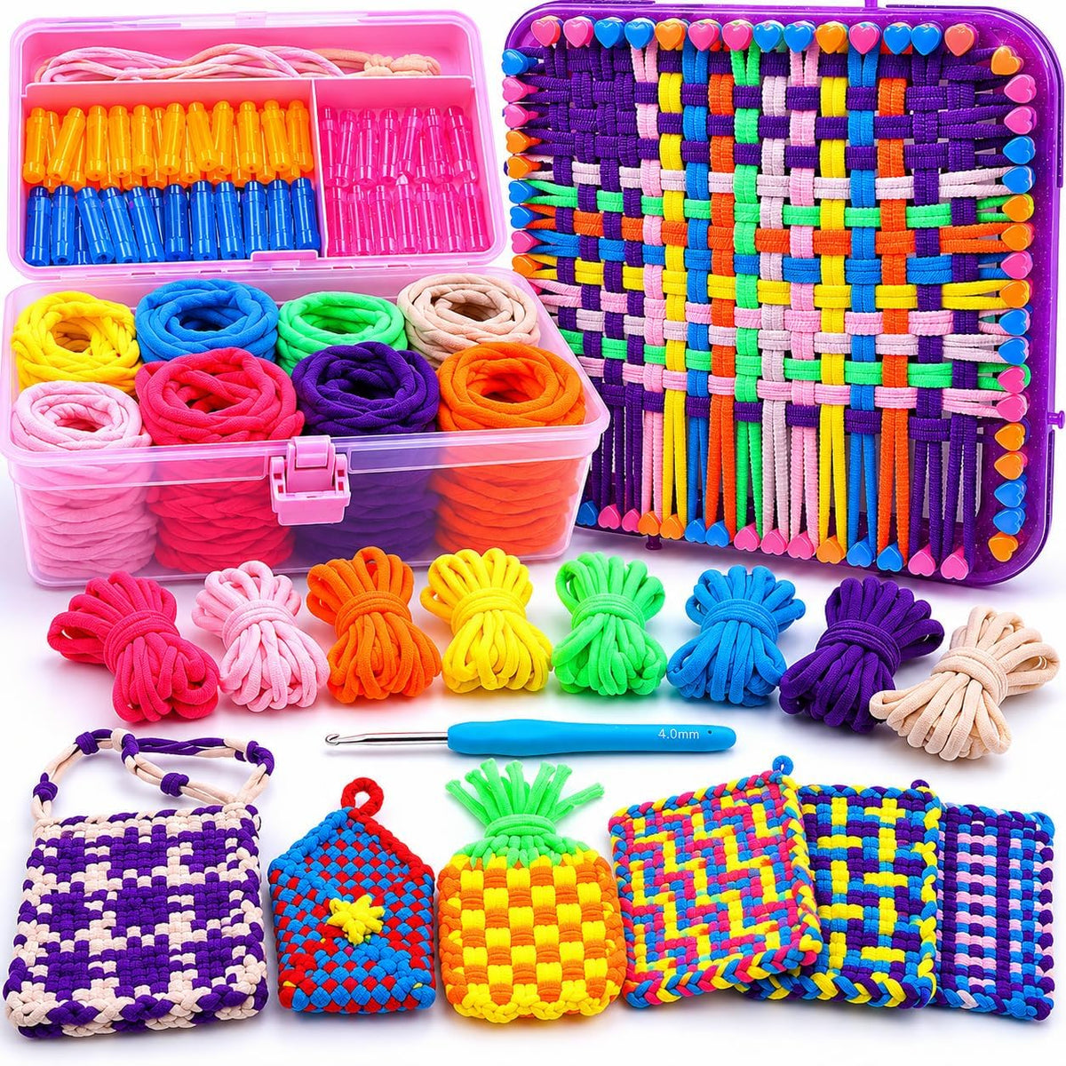 Kit de telar de tejer, juguetes para manualidades, artes y manualidades para niños y adultos, gran regalo de cumpleaños para niñas de 6, 7, 8 a 12 y 13 años de edad, kit de fabricación de telar para