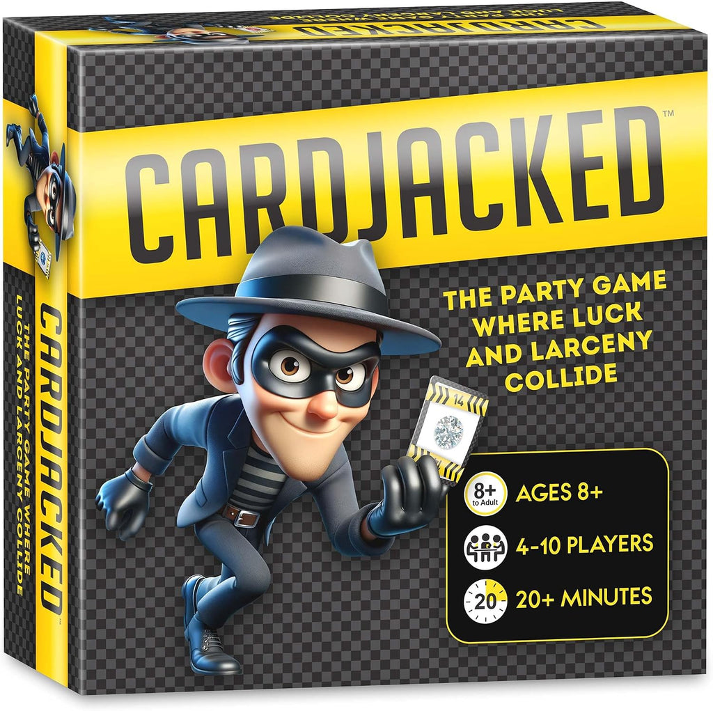 CARDJACKED - Divertido juego de cartas para familias | Juegos de cartas de fiesta para adultos | 8-12 minutos de tiempo de juego | Juego de cartas para niños | 4-10 jugadores | Fácil de aprender | Compacto y portátil