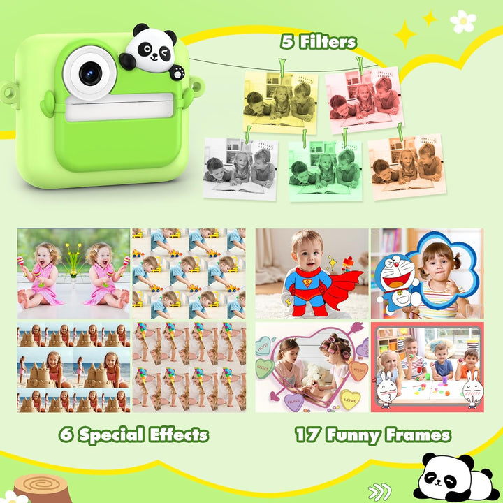 Cámara para niños, impresión de fotos instantánea, cámaras duales d...
