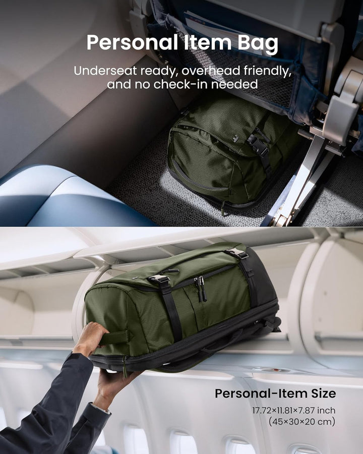 tomtoc Mochila de viaje de 28 litros, equipaje de mano aprobado por...