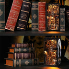 Kit de rincón de libros, casa de muñecas en miniatura, rompecabezas 3D para adultos