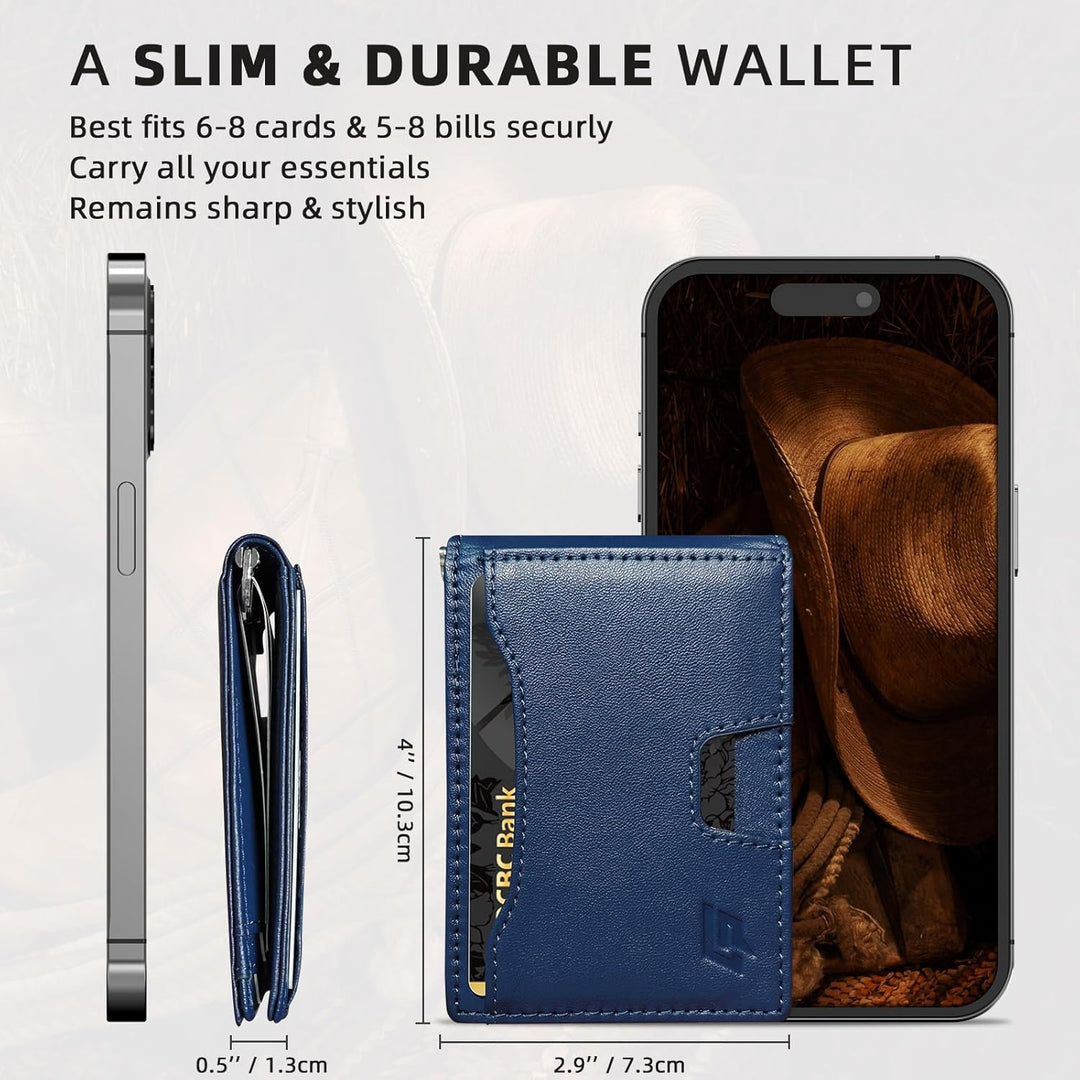 ECOZATU Cartera Minimalista Delgada para Hombres - Cartera con Clip...