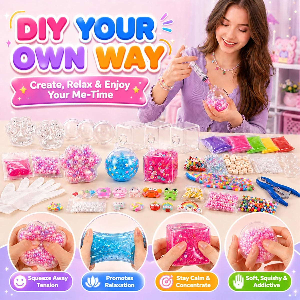 Squishy Making Kit DIY Stress Ball con Fillers Sensory Craft Set