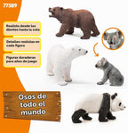 Schleich Wild Life - Juego de 4 figuras de oso para niños a partir de 3