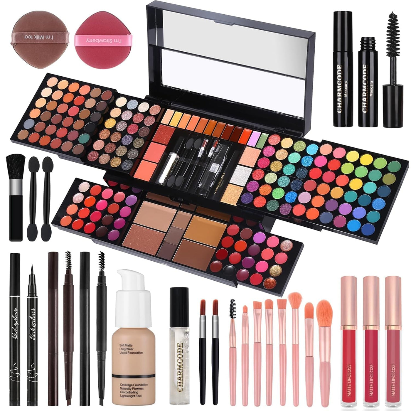 Kit de maquillaje profesional grande para adolescentes, niñas y muj...