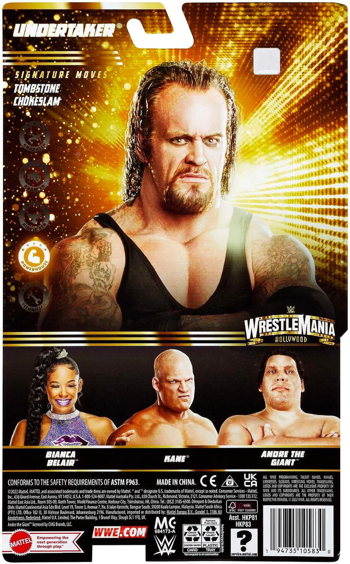 Mattel WWE WrestleMania Undertaker Figura de acción, coleccionable...