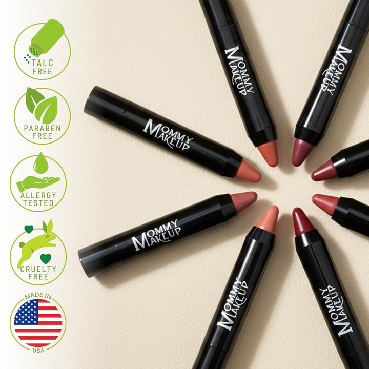 Mommy Makeup Triple Sticks Lápiz labial, rubor en crema y tratamien...