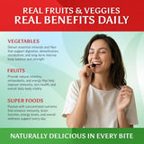 VITINITY Gomitas de suplemento de frutas y verduras, gomitas verdes...