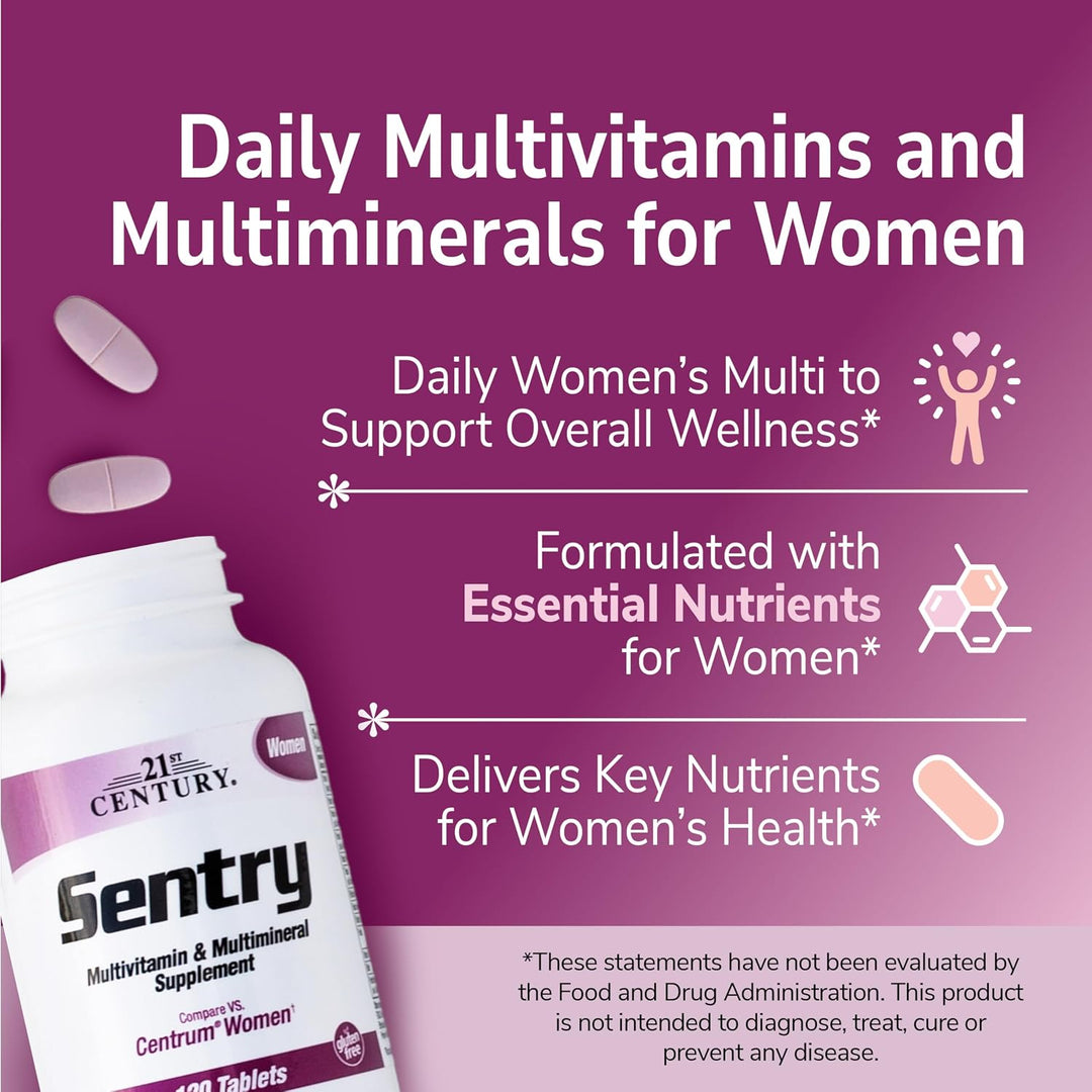 21st Century Sentry - Tabletas multivitamínicas para mujer, 120 uni...