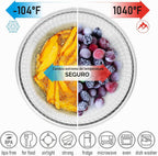 Juego de 5 cuencos apilables de vidrio para mezclar con tapas de