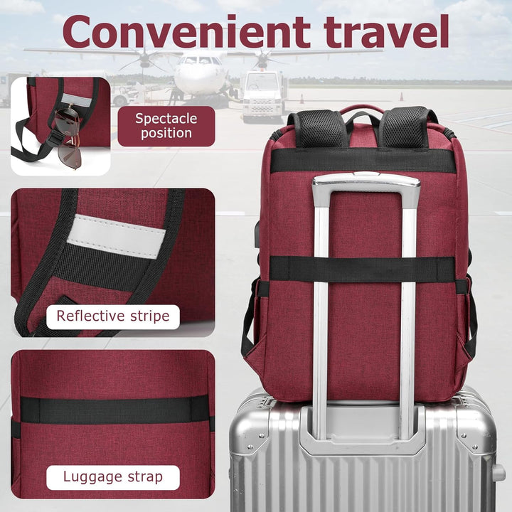 YALUNDISI Mochila vintage de viaje para laptop con puerto de carga...