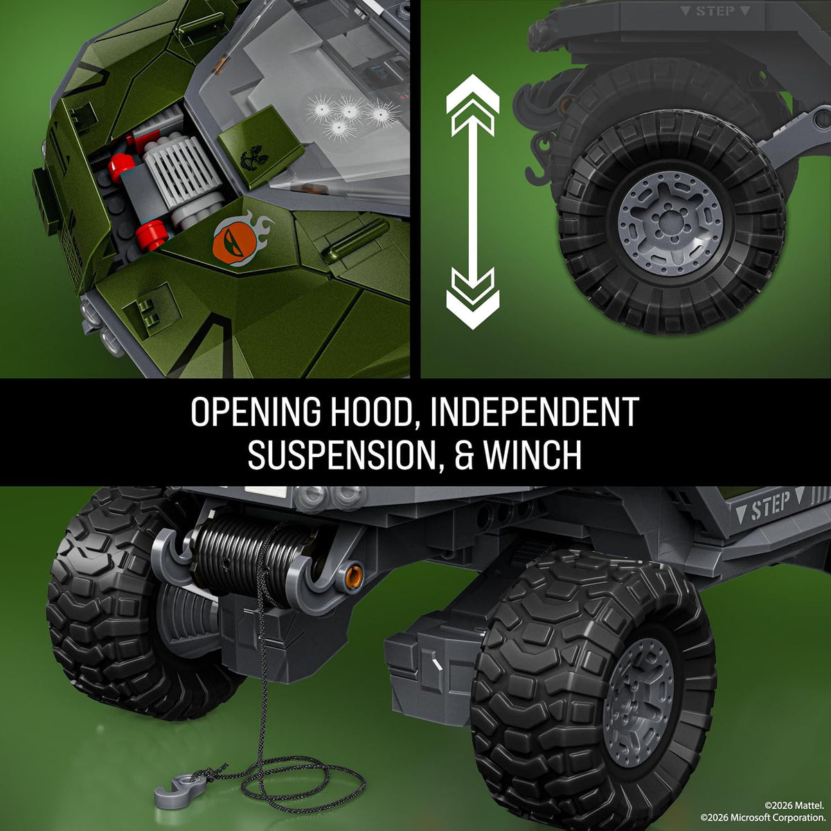 Mattel Brick Shop Hot Wheels Halo UNSC M12 Warthog - Juego de construcción