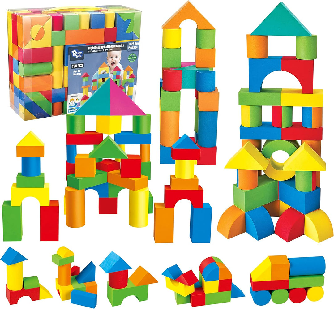 Bloques de espuma para niños pequeños juego de 138 piezas