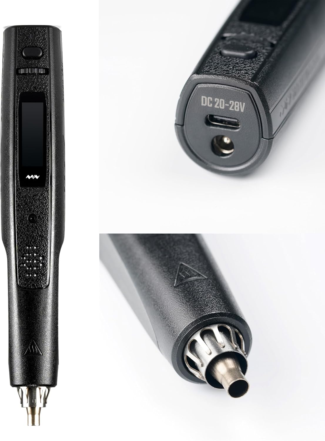 MINIWARE AirGo140 - Pistola de aire caliente inteligente portátil, PD/DC 20-28V de entrada de potencia máxima 140W, control de temperatura PID de 176-842 °F, cuerpo en forma de bolígrafo