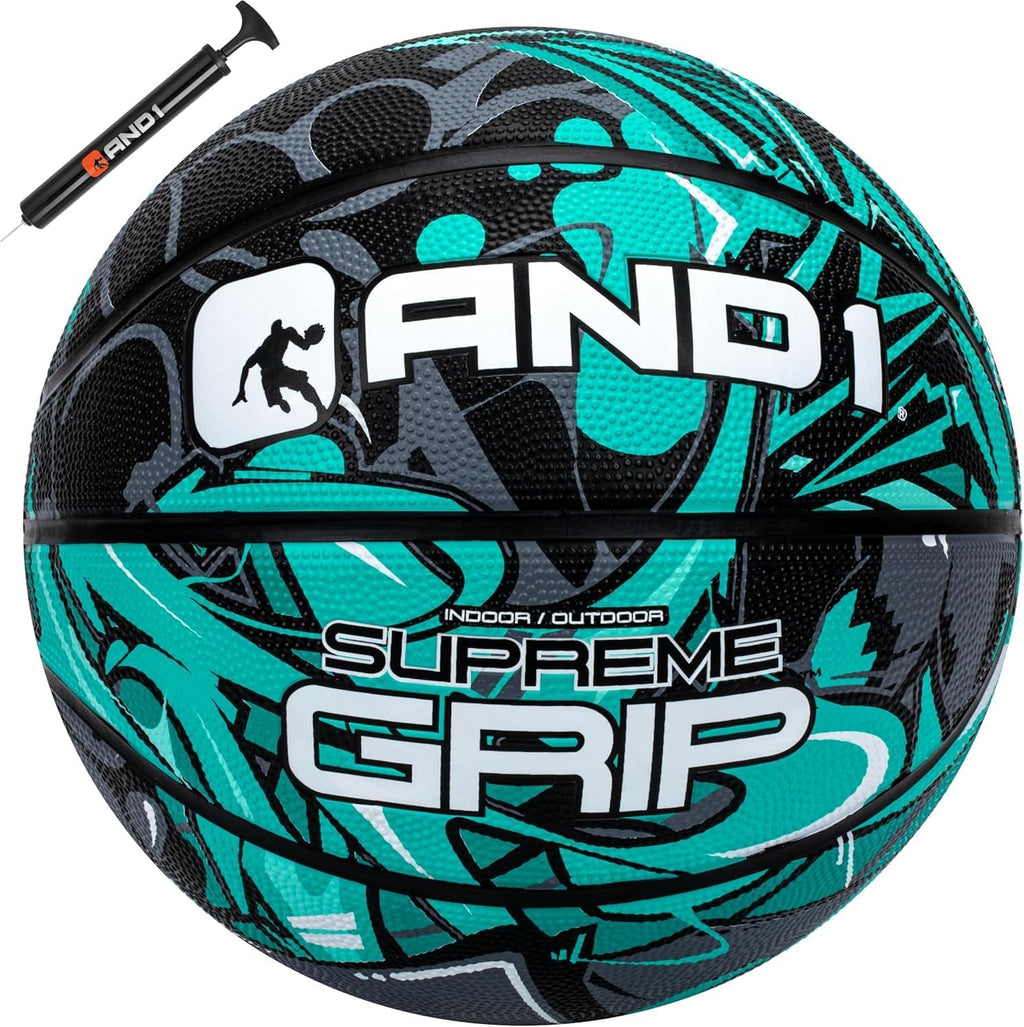 AND1 Balón de baloncesto de goma, tamaño reglamentario oficial 7 (29.5