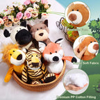 Lenwen - Juego de 24 animales de peluche de la selva de 10 pulgadas