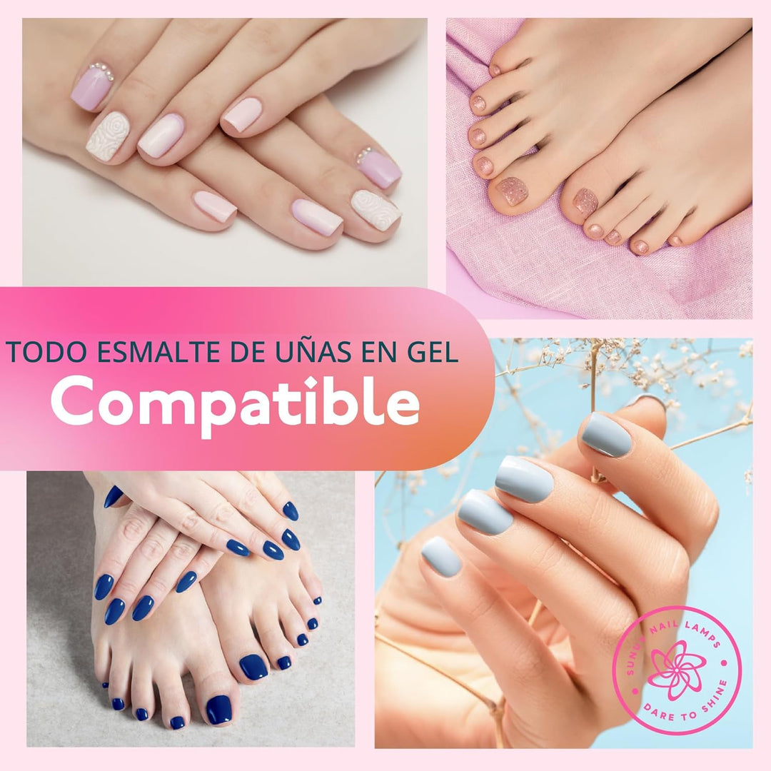 Lámpara para las uñas con 4 ajustes de temporizador SUN2C 48 W LED...