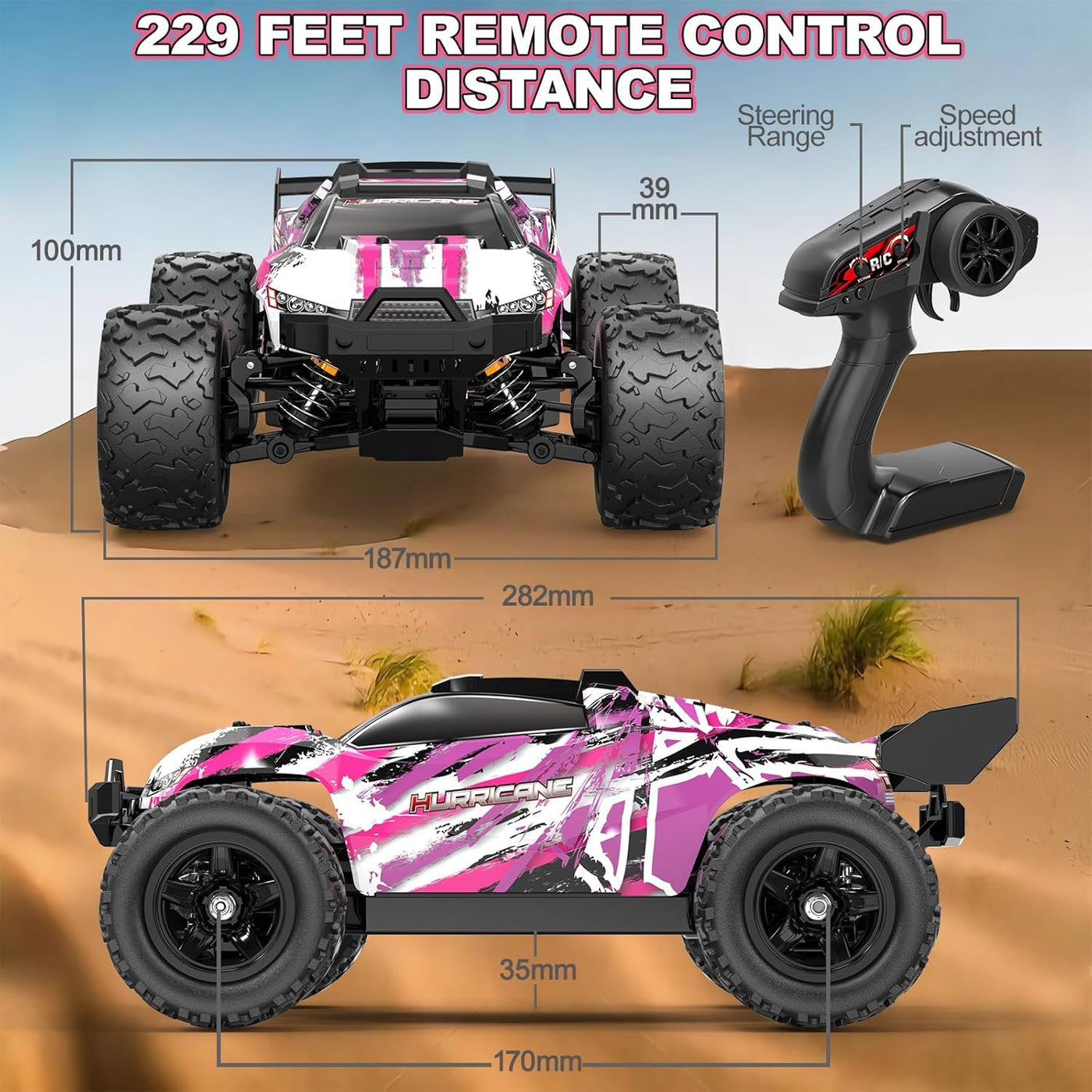 Auto de control remoto rosa para niñas autos a control