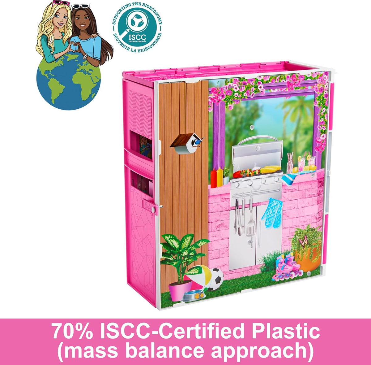 Barbie Juego de casa de muñecas, casa escapada con 11 accesorios qu...