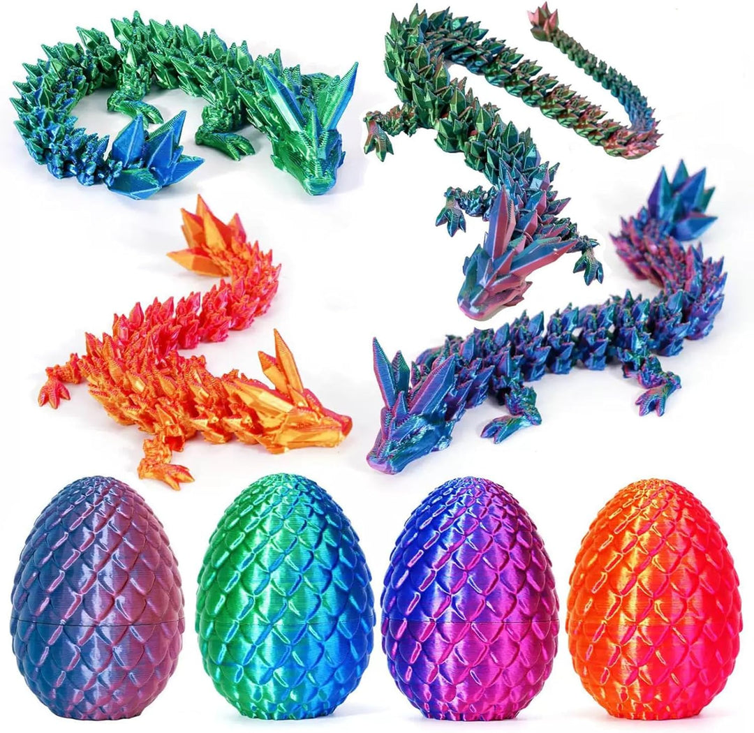 Juego de 4 huevos de dragón impresos en 3D juguetes