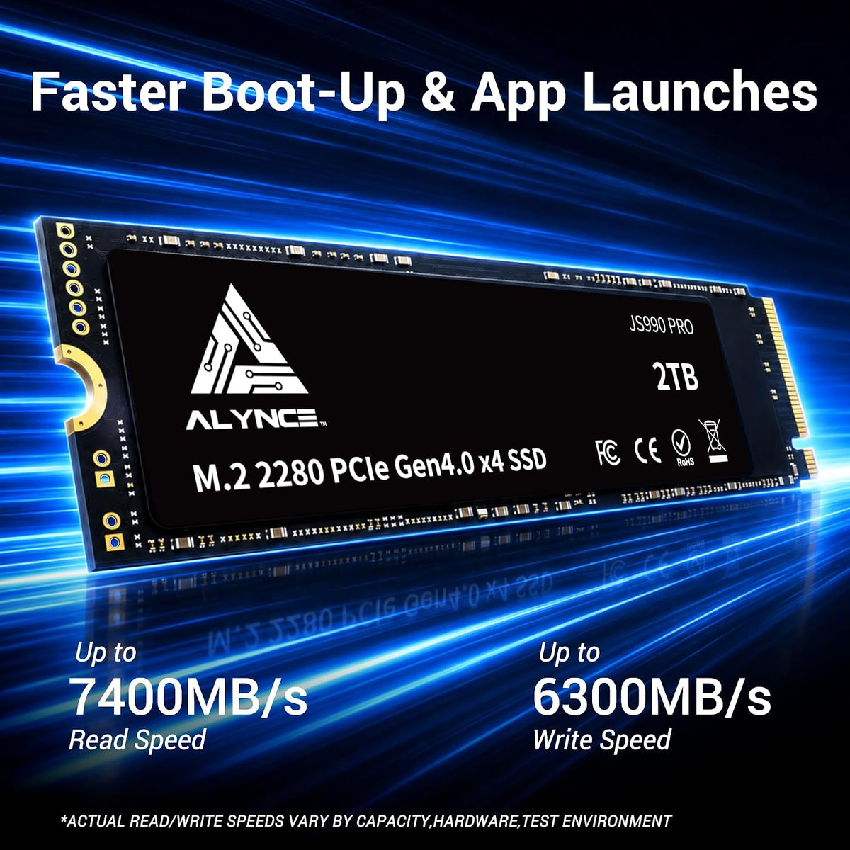 JS990 PRO 2TB SSD PCIe Gen4 x4 NVMe M.2 2280, hasta 7400MB/s