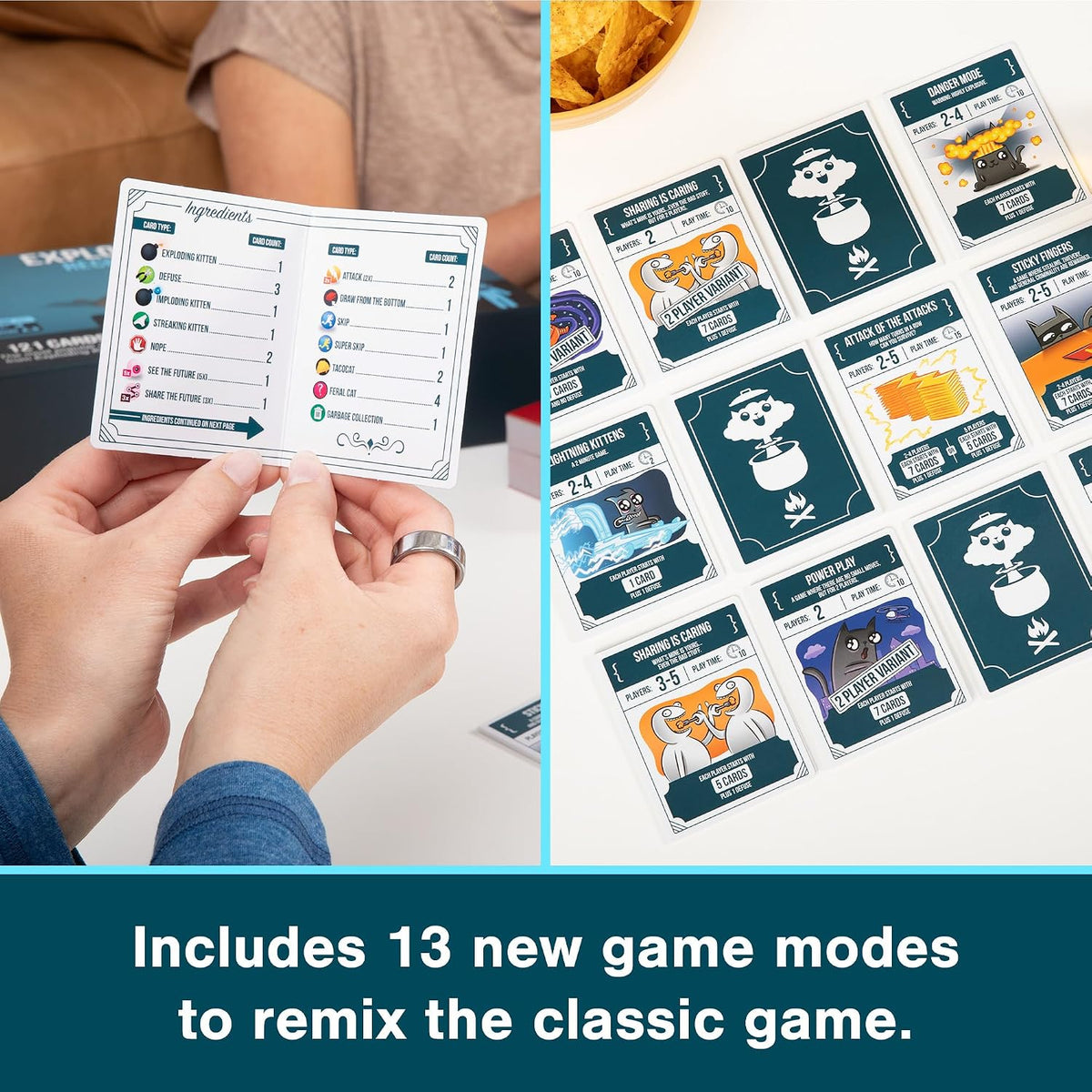 Exploding Kittens Recetas para desastres, 2-5 jugadores, mayores de 7 años