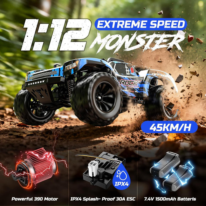 DEERC Autos RC 1\/12 de 45 KPH, Camión RC 4WD de Alta Velocidad de...