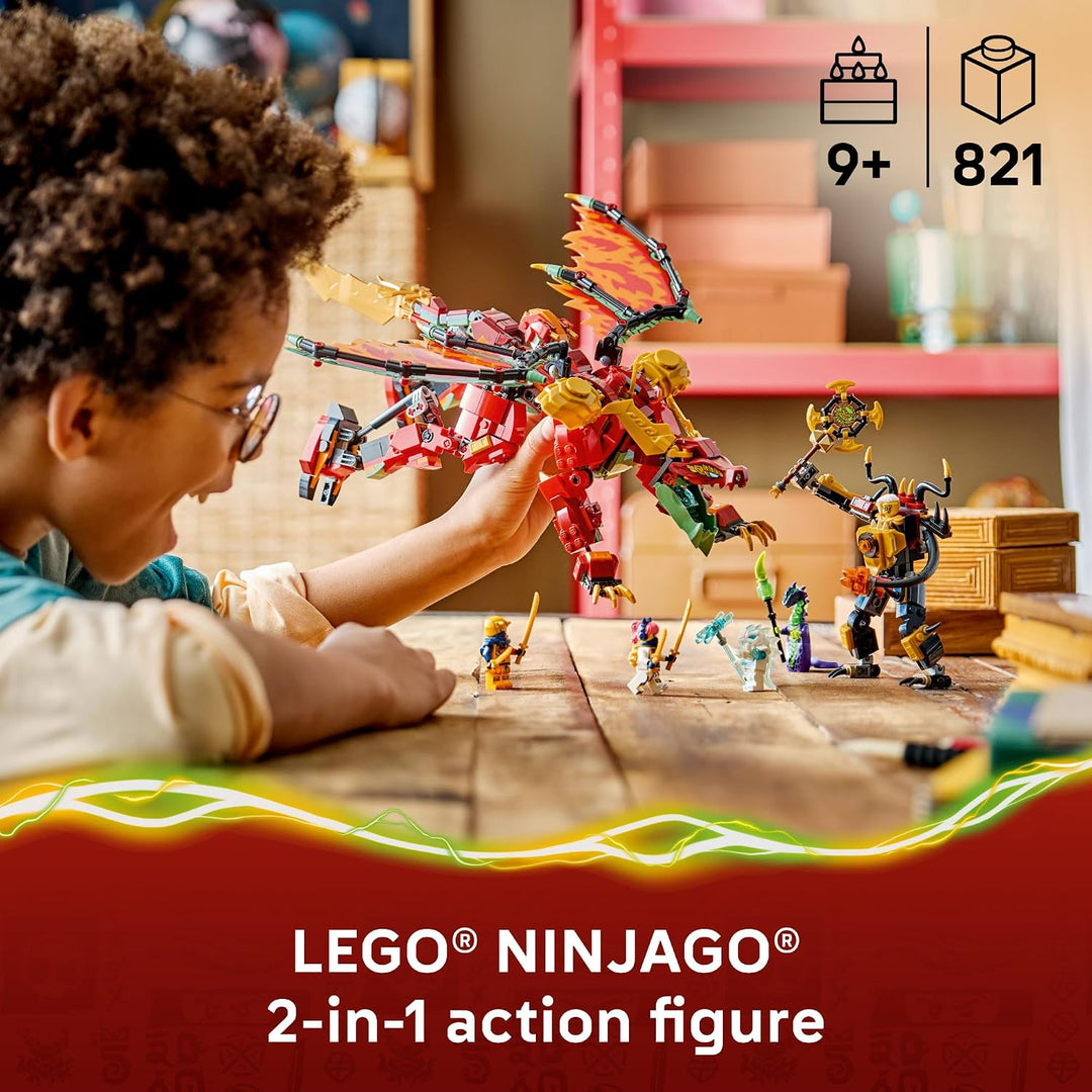 LEGO NINJAGO Robot Dragón Transformable de Wyldfyre 71868 | Juguete...