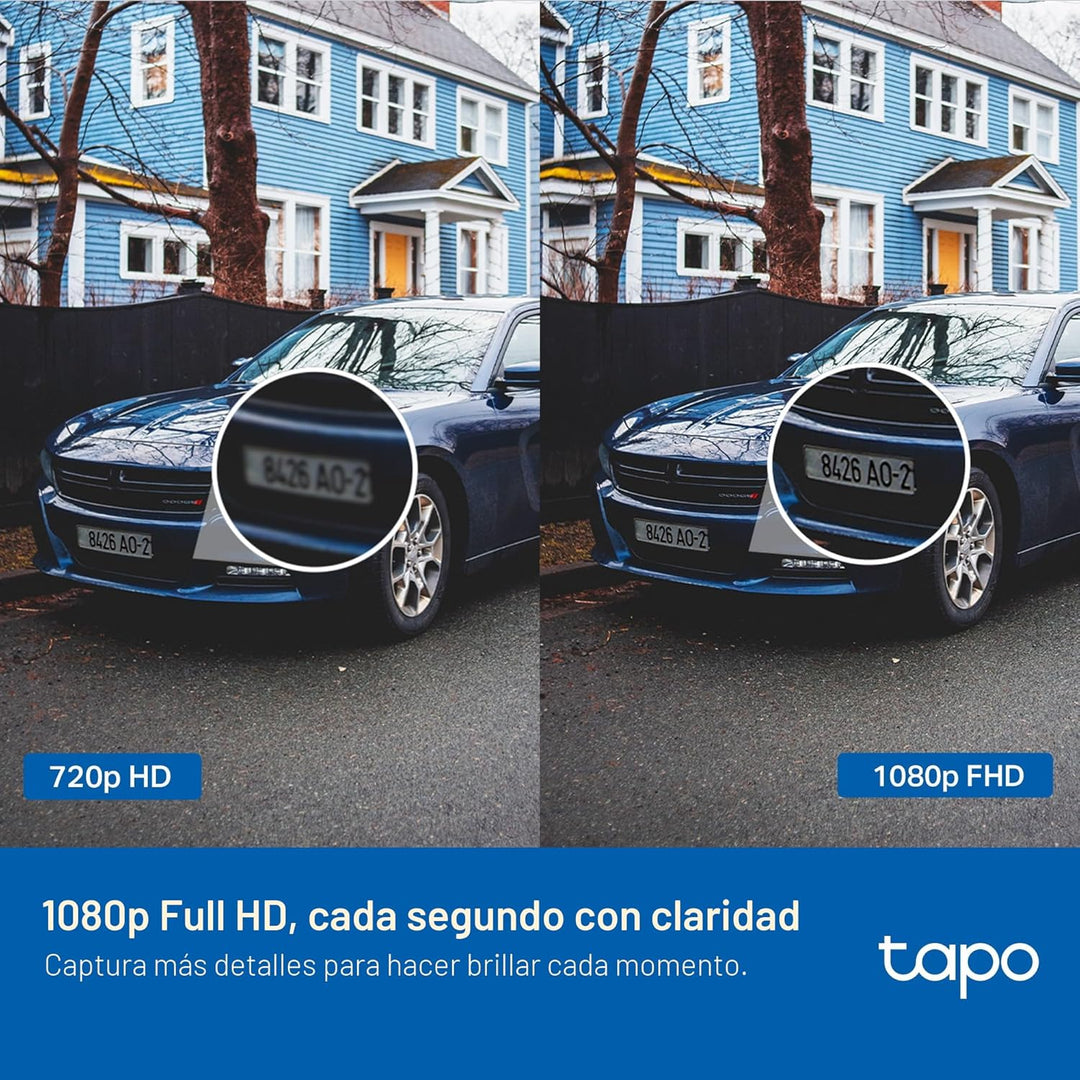 Tapo Cámara Wi-Fi de seguridad con cable 1080P para exteriores, vis...