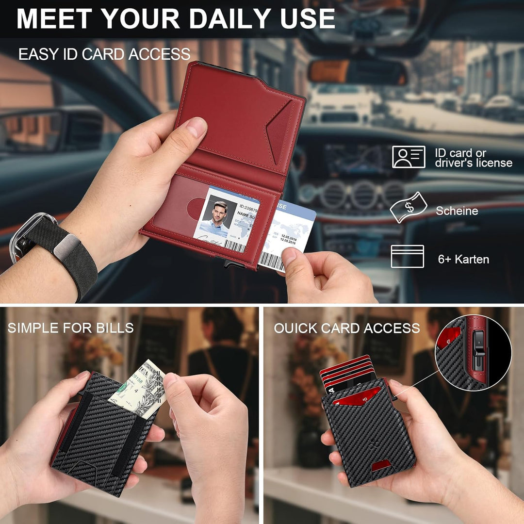 SEMORID Cartera para hombres con soporte para tarjetas desplegable...