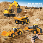 18.1" RC Excavator Toy para Boys, 1:18 Remote Control Construction Vehicle