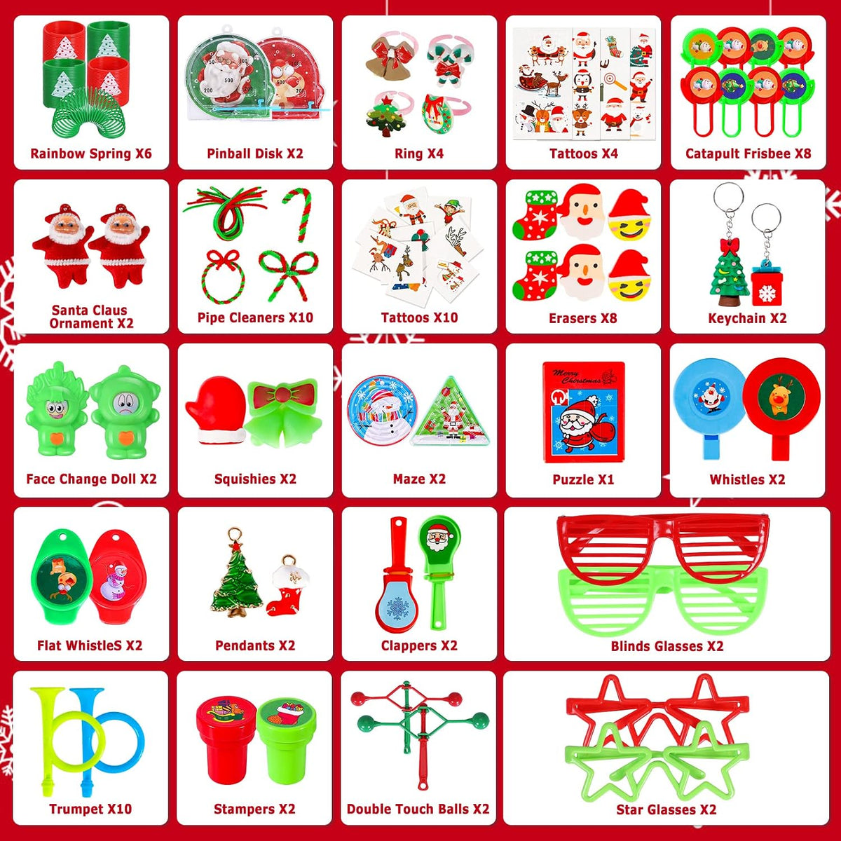 200 piezas de surtido de juguetes de recuerdos de fiesta de Navidad para niños, rellenos de calcetines, regalos de fiesta de cumpleaños, premios de carnaval, rellenos de bolsas de regalo, rellenos de