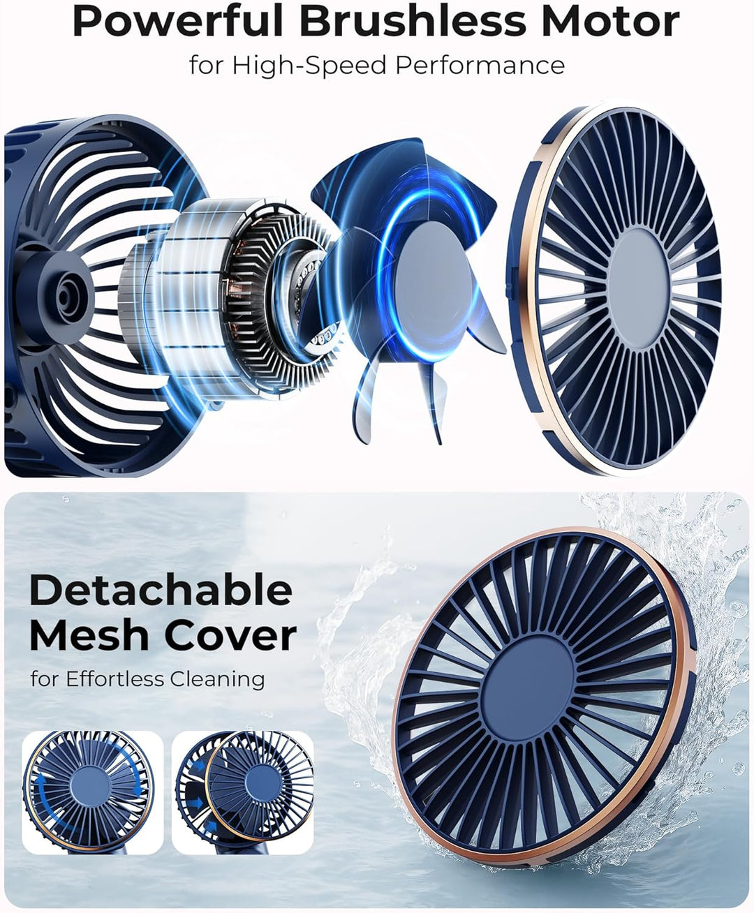 TUNISE Ventilador de Mano Portátil, Ventilador Portátil Recargable,...