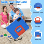 IWEGGO Tablet Android 15 para niños con estuche EVA, tablet de 10 pulgadas para niños, Azul