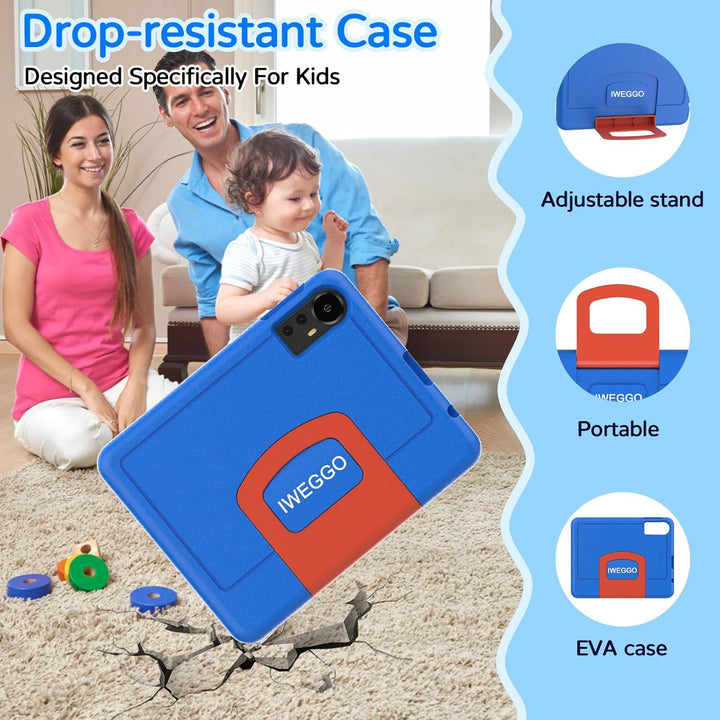 IWEGGO Tablet Android 15 para niños con estuche EVA, tablet de 10 p...